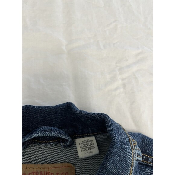 Levi Strauss Men's Dark Blue Denim Trucker Jean Jacket Size XL #72334 Buttons - Picture 6 of 13